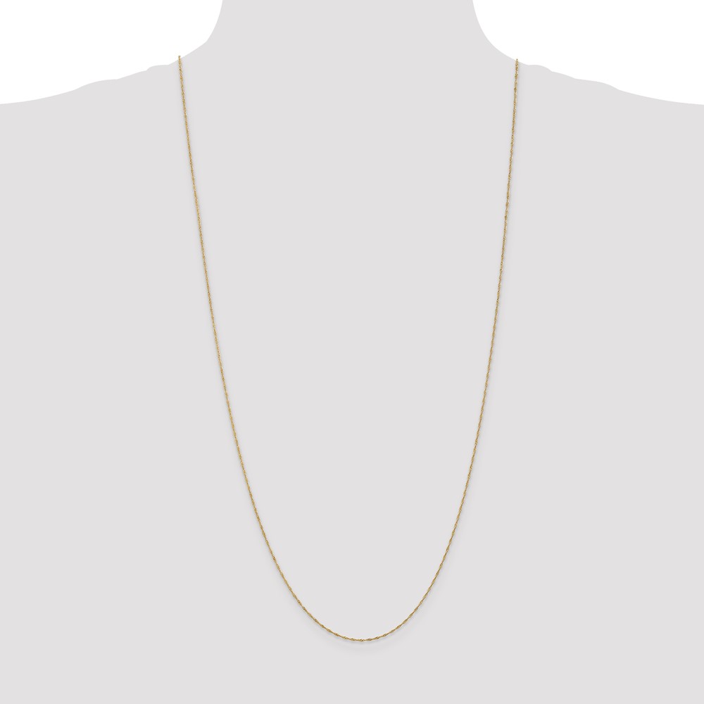 14K 30 inch 1mm Singapore with Spring Ring Clasp Chain (PEN164-30)