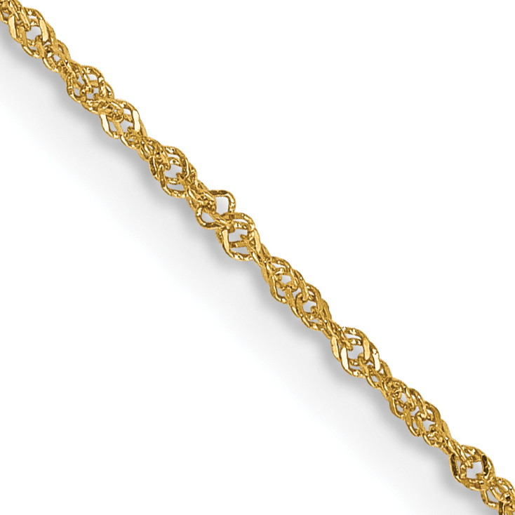 14K 16 inch 1mm Singapore with Spring Ring Clasp Chain (PEN164-16)