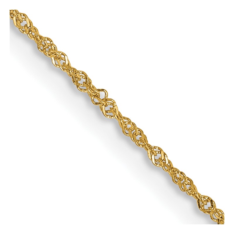 14K 22 inch 1mm Singapore with Spring Ring Clasp Chain