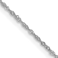 14K White Gold 14 Inch 1mm Singapore with Spring Ring Clasp Chain view 1