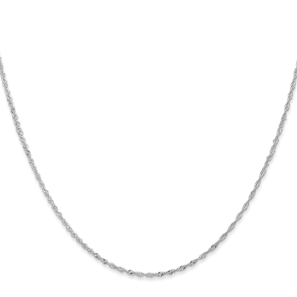 14K White Gold 30 inch 1.10mm Singapore with Spring Ring Clasp Chain (PEN167-30)