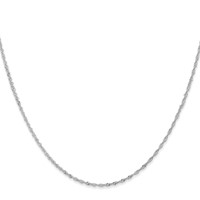 14K White Gold 1.10mm Singapore Chain with Spring Ring Clasp, 14" view 2