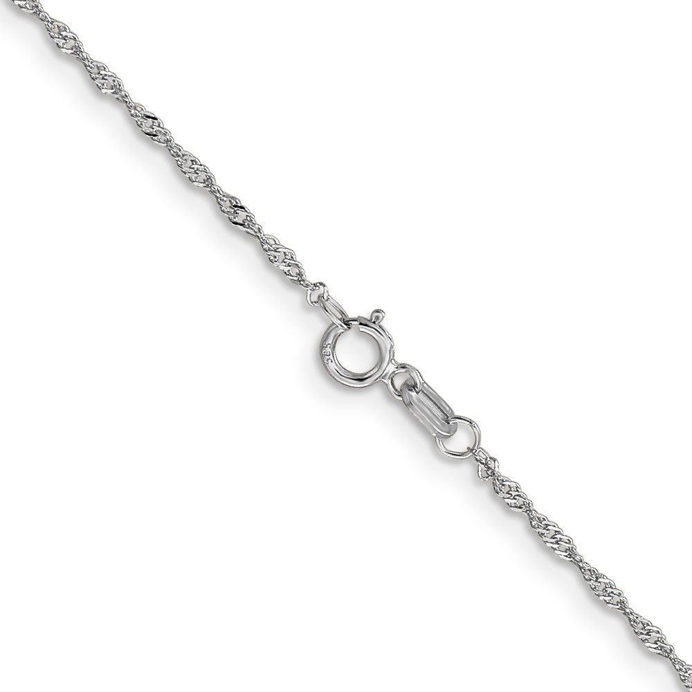 14K White Gold 30 inch 1.10mm Singapore with Spring Ring Clasp Chain (PEN167-30)