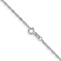 14K White Gold 1.10mm Singapore Chain with Spring Ring Clasp, 14" view 3
