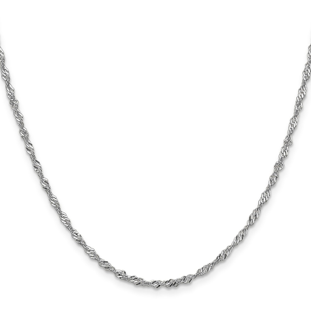 14K White Gold 30 inch 2.0mm Singapore with Lobster Clasp Chain (PEN169-30)