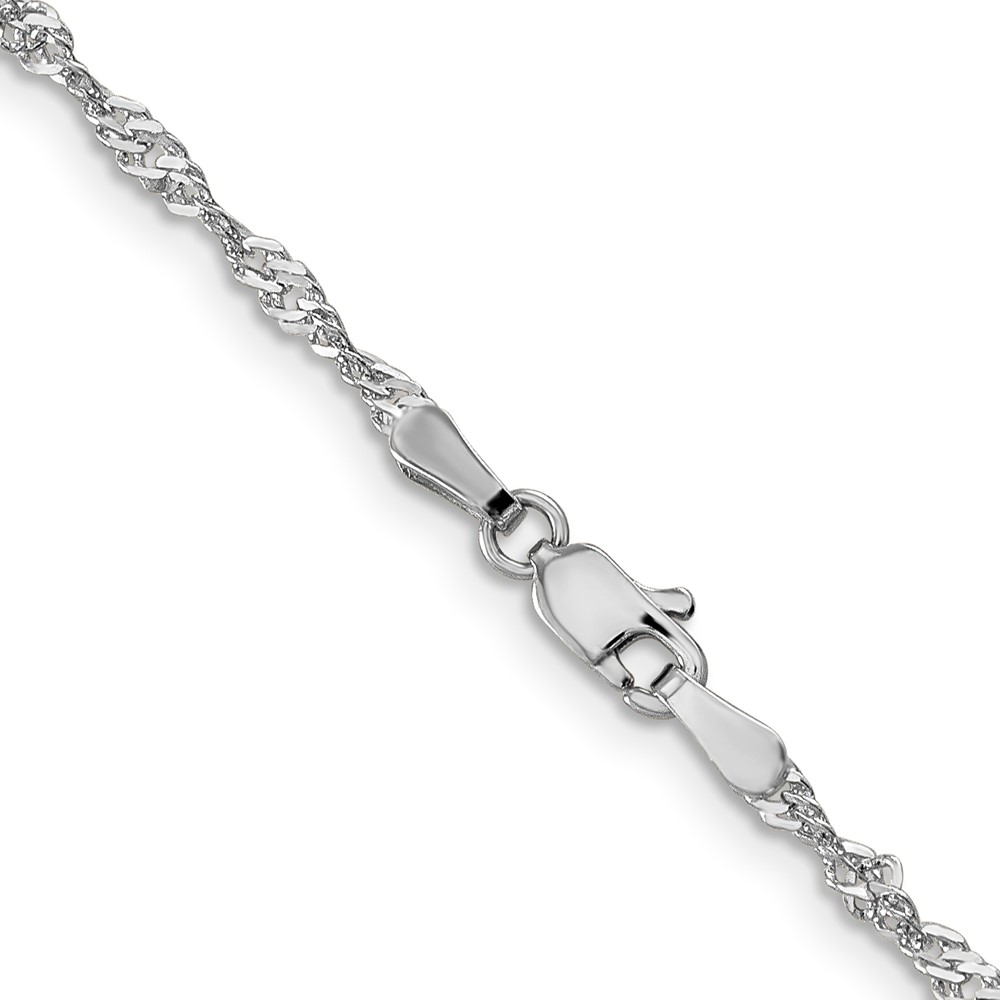 14K White Gold 30 inch 2.0mm Singapore with Lobster Clasp Chain (PEN169-30)