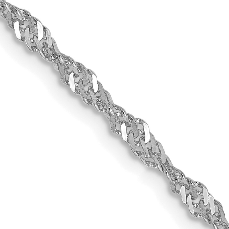14K White Gold 16 inch 2.0mm Singapore with Lobster Clasp Chain