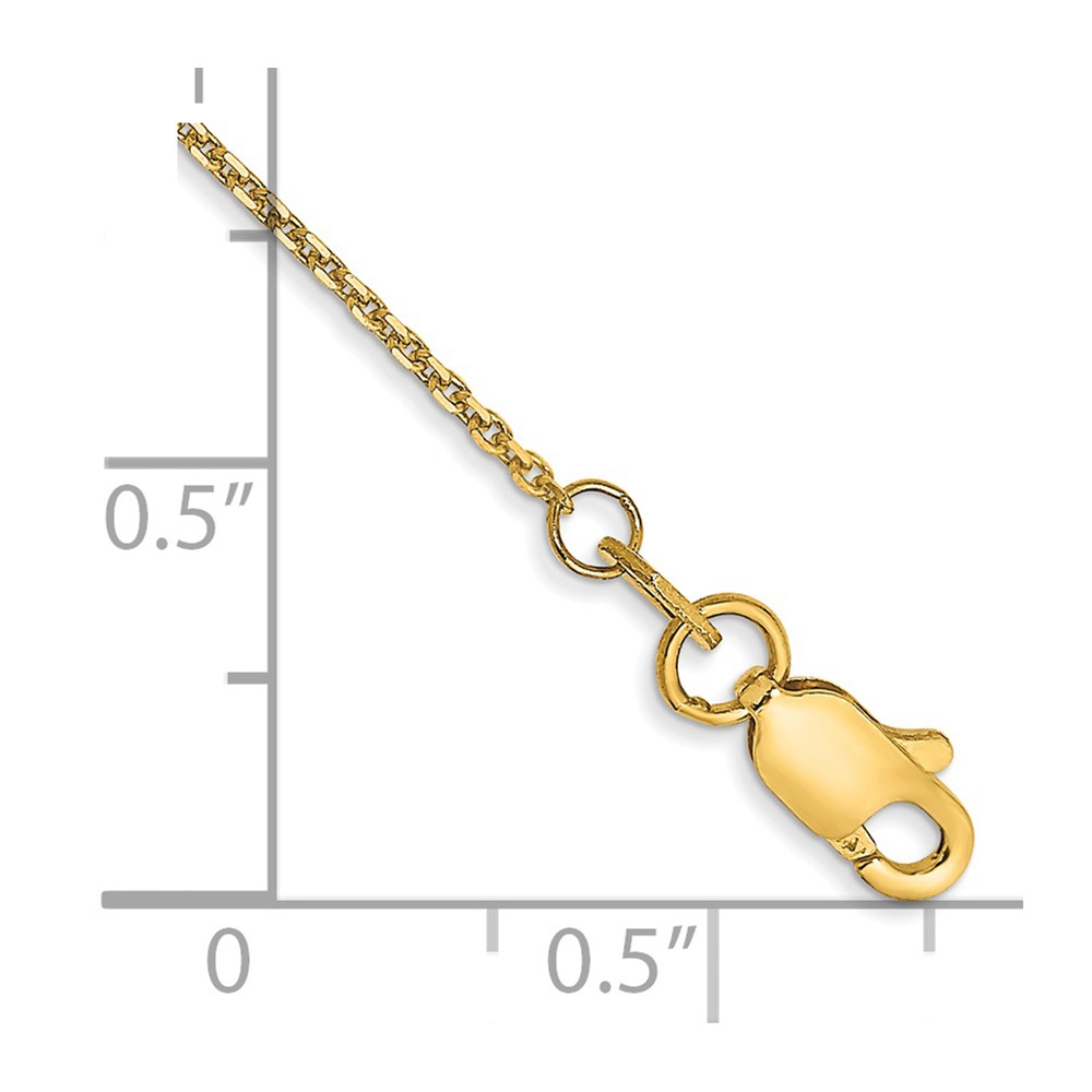 14K 9 inch .95mm Diamond-cut Cable with Lobster Clasp Anklet (PEN17-9)