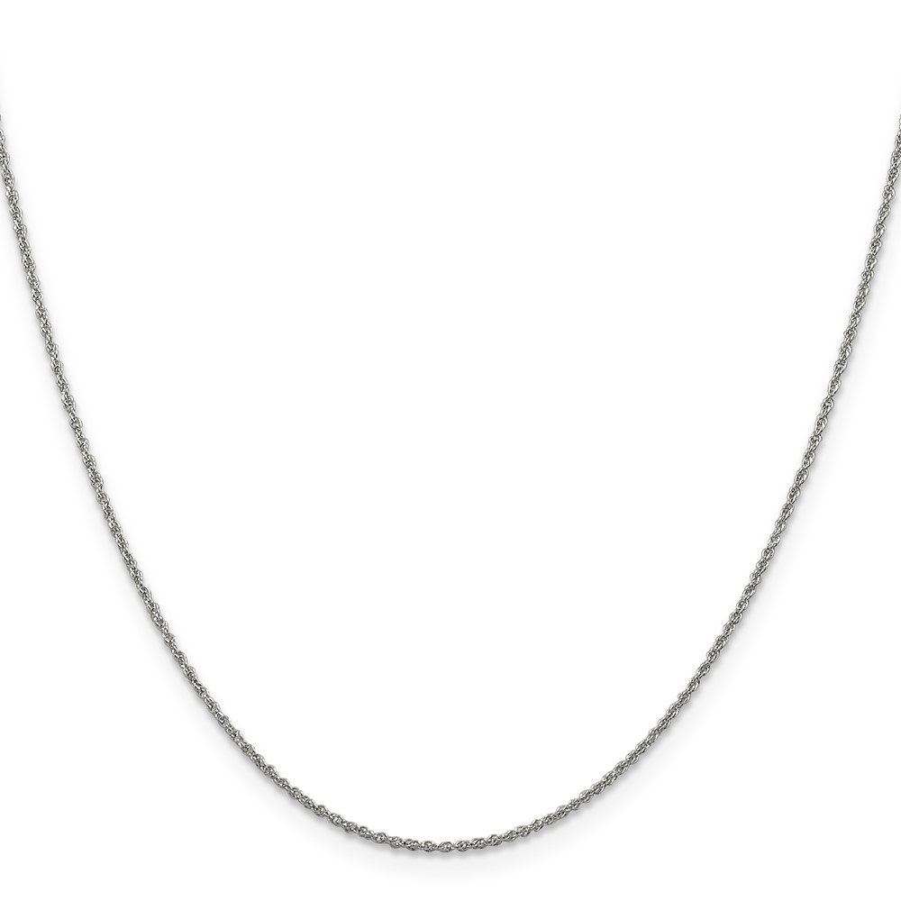 14K White Gold 24 inch 1.1mm Baby Rope with Spring Ring Clasp Chain (PEN171-24)