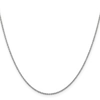 14K White Gold 1.1mm Baby Rope Chain with Spring Ring Clasp, 16" view 2