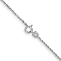 14K White Gold 1.1mm Baby Rope Chain with Spring Ring Clasp, 16" view 3