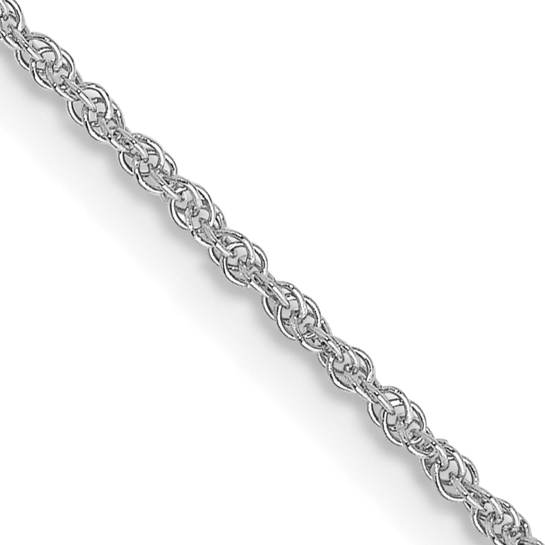 14K White Gold 26 inch 1.1mm Baby Rope with Spring Ring Clasp Chain (PEN171-26)