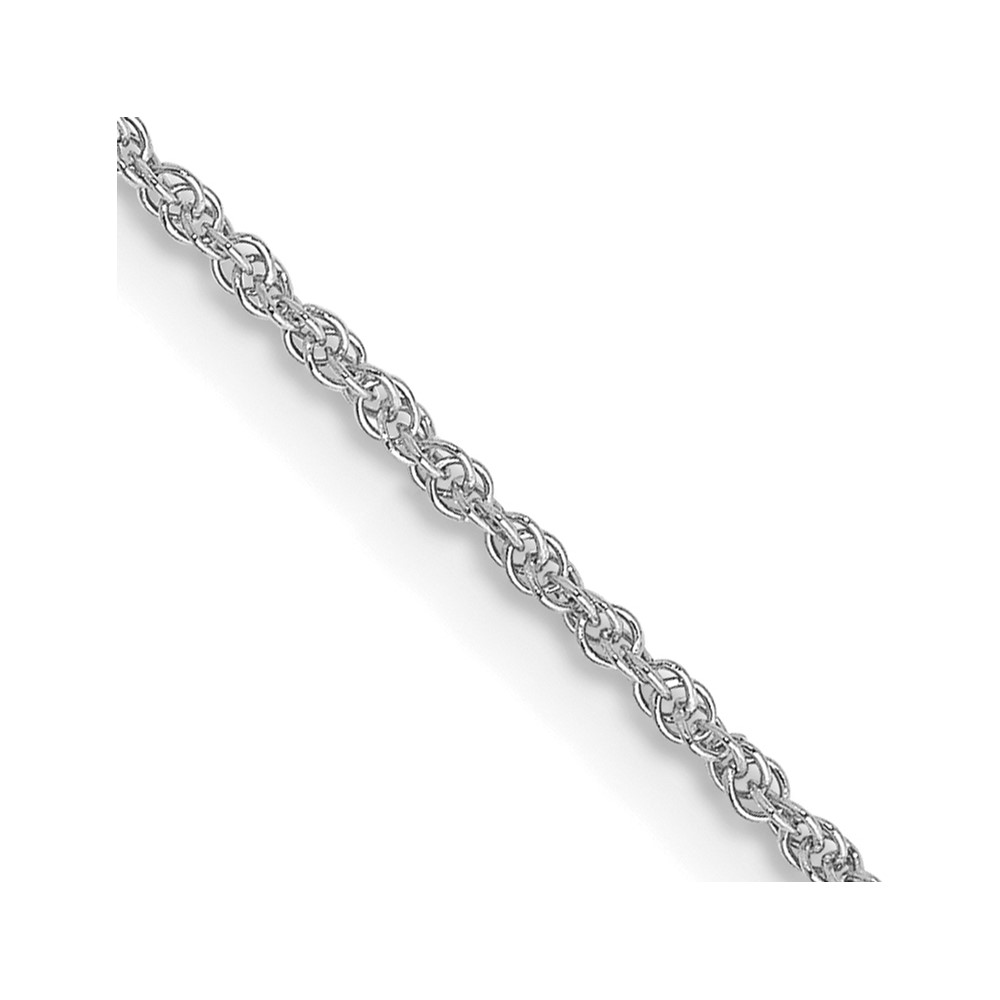 14K White Gold 26 inch 1.1mm Baby Rope with Spring Ring Clasp Chain (PEN171-26)