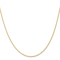 14K 1.1mm Yellow Gold Baby Rope Chain with Spring Ring Clasp, 16" view 2