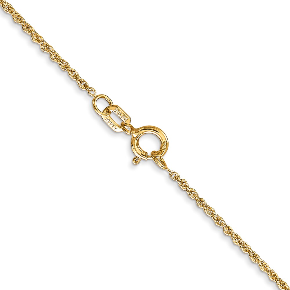 14K 16 inch 1.1mm Baby Rope with Spring Ring Clasp Chain (PEN173-16)