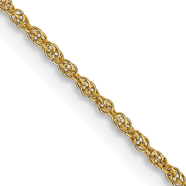14K 14 inch 1.1mm Baby Rope with Spring Ring Clasp Chain (PEN173-14)