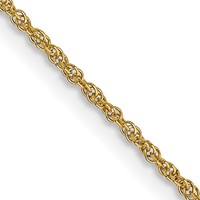 14K 1.1mm Yellow Gold Baby Rope Chain with Spring Ring Clasp, 16" view 1