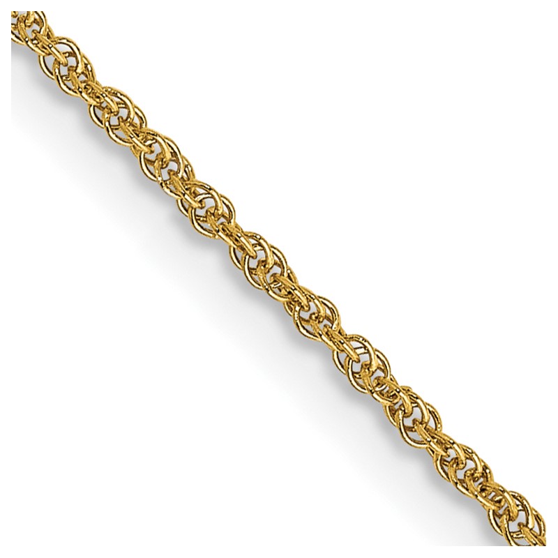 14K 14 inch 1.1mm Baby Rope with Spring Ring Clasp Chain