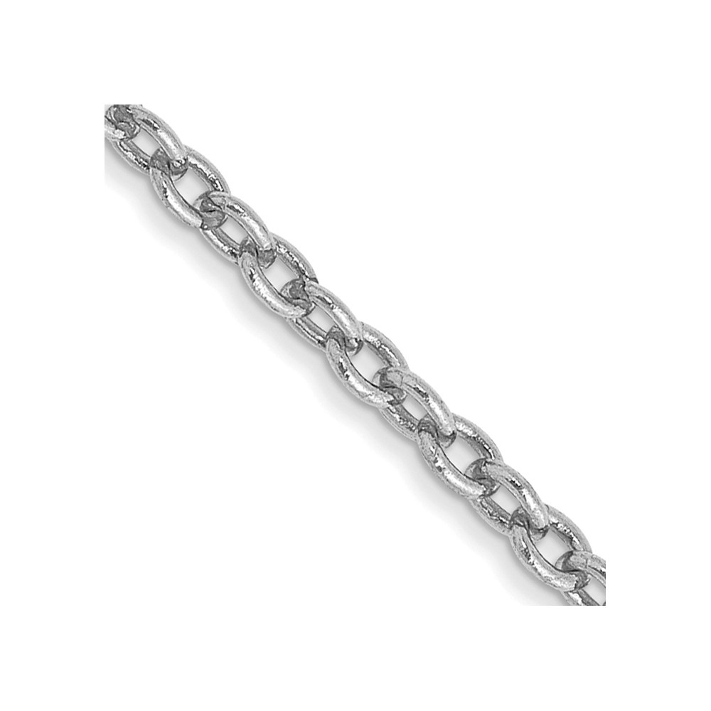 14K White Gold 24 inch 1.8mm Forzantine Cable with Lobster Clasp Chain (PEN188-24)
