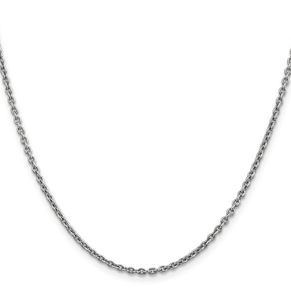 14K White Gold 24 inch 2.2mm Forzantine Cable with Lobster Clasp Chain (PEN189-24)