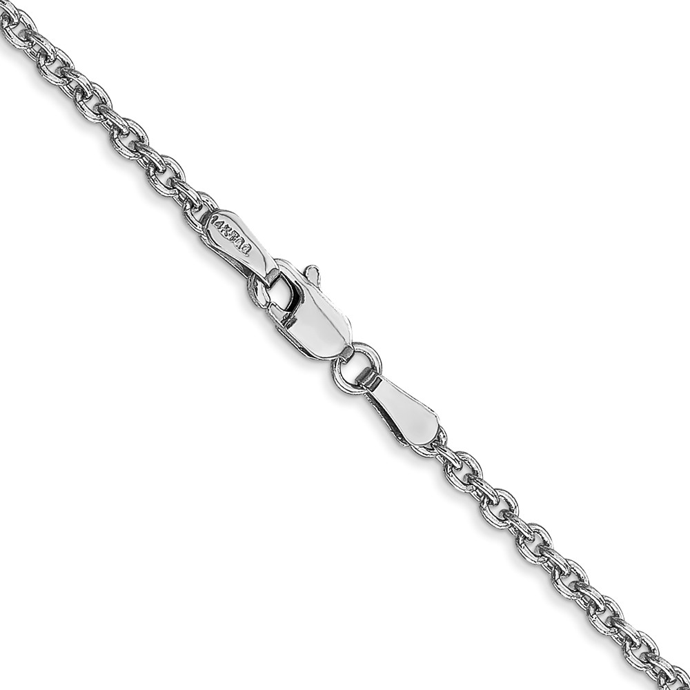 14K White Gold 24 inch 2.2mm Forzantine Cable with Lobster Clasp Chain (PEN189-24)