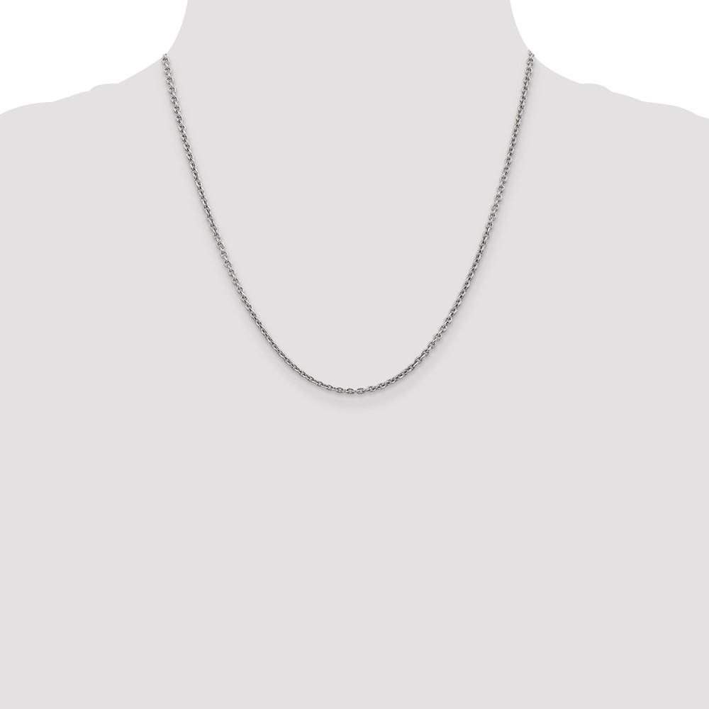 14K White Gold 20 inch 2.2mm Forzantine Cable with Lobster Clasp Chain (PEN189-20)