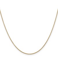14K.9mm Yellow Gold Cable Chain with Spring Ring Clasp, 14" view 2