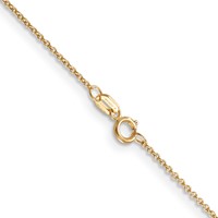 14K.9mm Yellow Gold Cable Chain with Spring Ring Clasp, 14" view 4