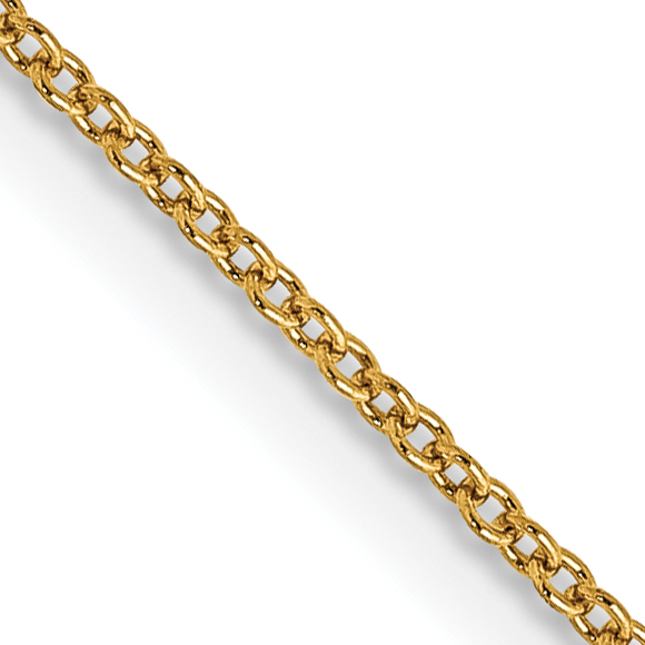 14K 18 inch .9mm Cable with Spring Ring Clasp Chain (PEN190-18)