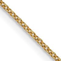 14K.9mm Yellow Gold Cable Chain with Spring Ring Clasp, 14" view 1