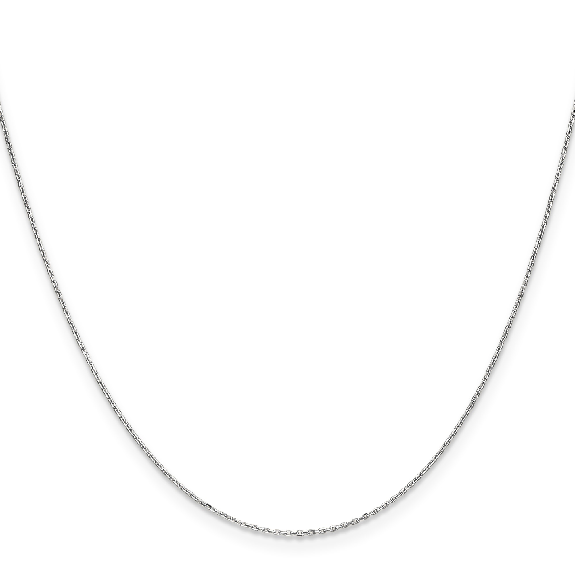 14K White Gold 0.8-0.95mm Cable Chain Necklace 14-30 Inch Mens Womens