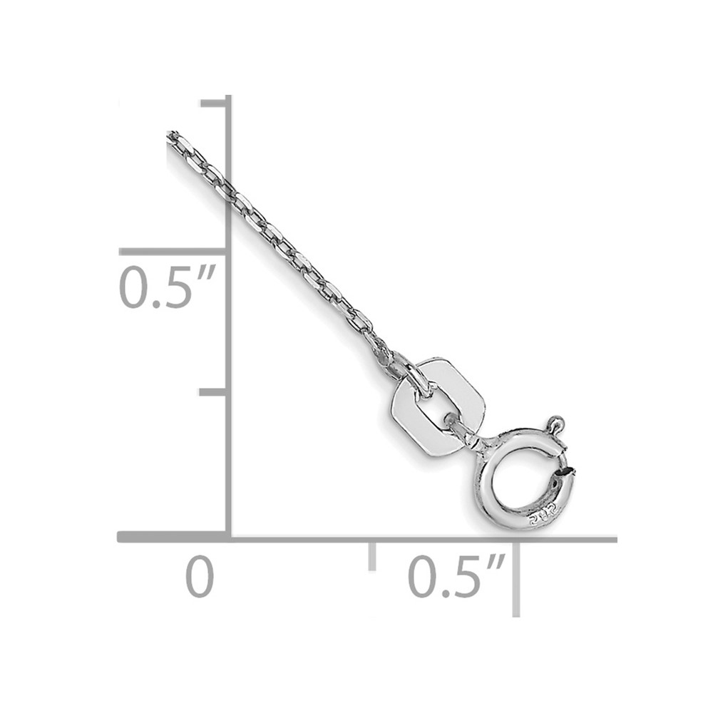 14K White Gold 10 inch .8mm Diamond-cut Cable with Spring Ring Clasp Anklet (PEN192-10)