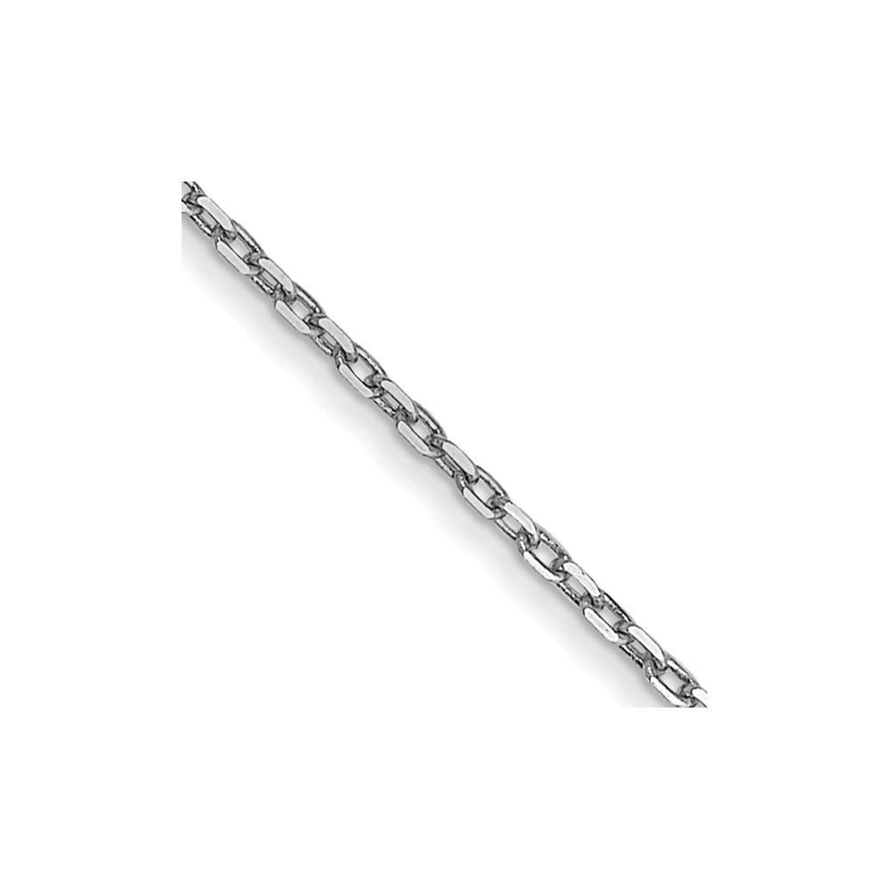 14K White Gold 24 inch .8mm Diamond-cut Cable with Spring Ring Clasp Chain (PEN192-24)