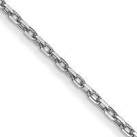 14K White Gold 14 Inch .8mm Diamond-cut Cable with Spring Ring Clasp Chain view 1