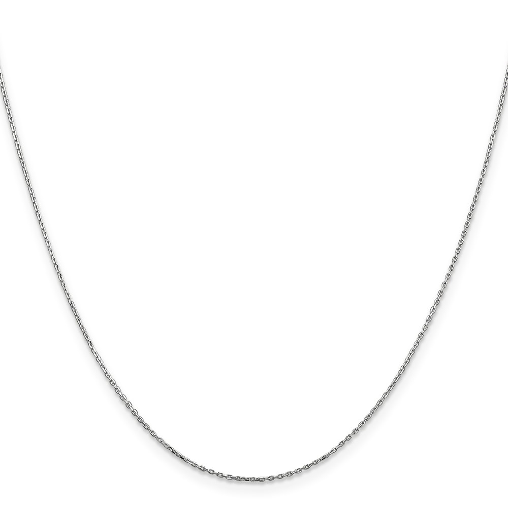 14K White Gold 30 inch .8mm Diamond-cut Cable with Lobster Clasp Chain (PEN192L-30)