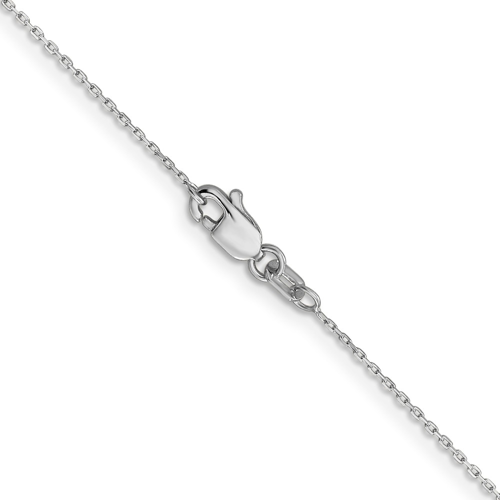 14K White Gold Unisex Kids 0.8 MM DiamondCut Cable Link Chain Necklace
