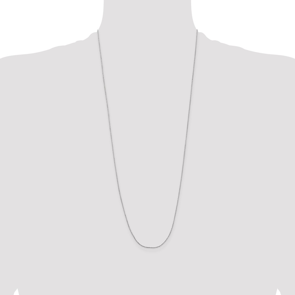 14K White Gold 30 inch .8mm Diamond-cut Cable with Lobster Clasp Chain (PEN192L-30)