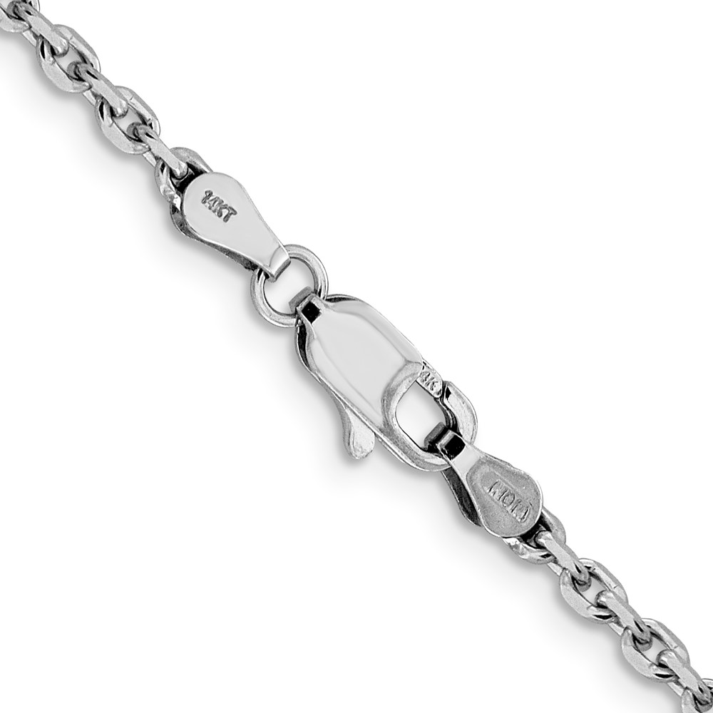 14K White Gold 16 inch 2.5mm Diamond-cut Cable with Lobster Clasp Chain (PEN194-16)