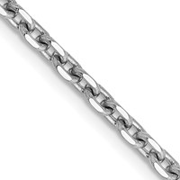 14K White Gold 2.5mm Diamond-cut Cable Chain with Lobster Clasp, 16" view 1