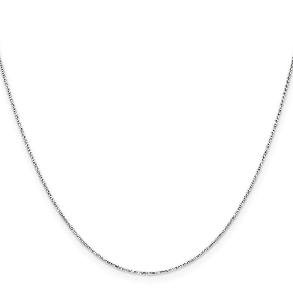 14K White Gold 24 inch .65mm Diamond-cut Round Open Link Cable with Lobster Clasp Chain (PEN195-24)