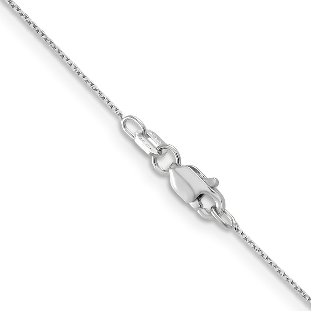 14K White Gold 24 inch .65mm Diamond-cut Round Open Link Cable with Lobster Clasp Chain (PEN195-24)