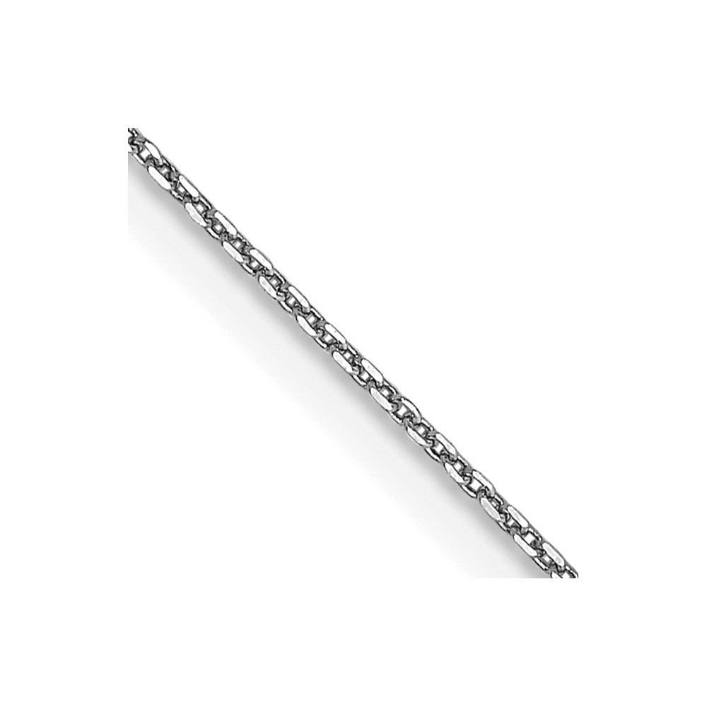14K White Gold 24 inch .65mm Diamond-cut Round Open Link Cable with Lobster Clasp Chain (PEN195-24)