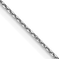 14K White Gold.65mm Diamond-cut Round Open Link Cable Chain with Lobster Clasp, 16" view 1