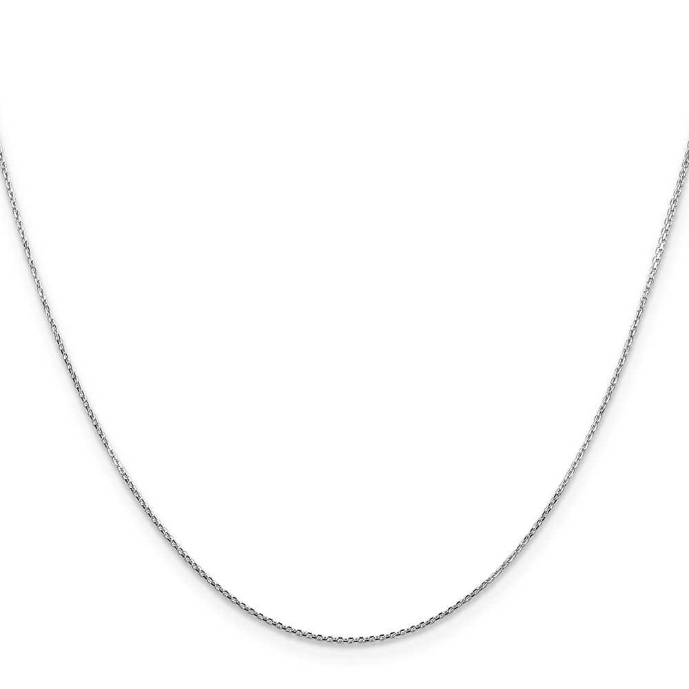 14K White Gold 20 inch .8mm Diamond-cut Round Open Link Cable with Lobster Clasp Chain (PEN196-20)