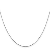 14K White Gold.8mm Diamond-cut Round Open Link Cable Chain with Lobster Clasp, 16" view 2