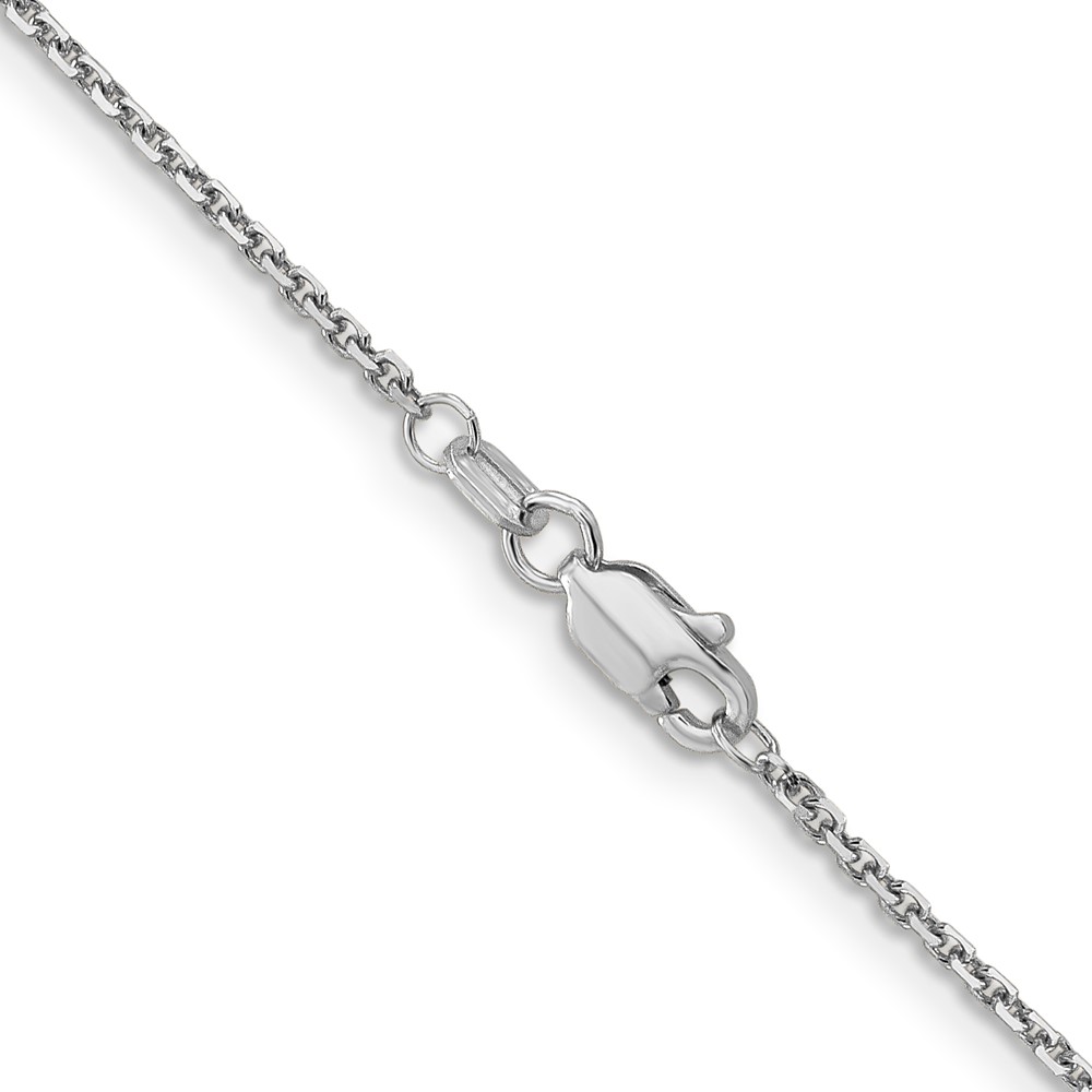 14K White Gold 30 inch 1.4mm Diamond-cut Round Open Link Cable with Lobster Clasp Chain (PEN197-30)