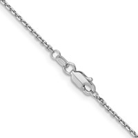14K White Gold 16 Inch 1.4mm Diamond-cut Round Open Link Cable with Lobster Clasp Chain view 3