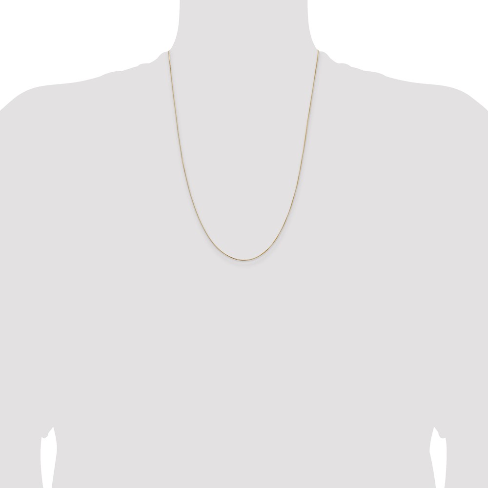 14K 24 inch .5mm Box with Lobster Clasp Chain (PEN1L-24)