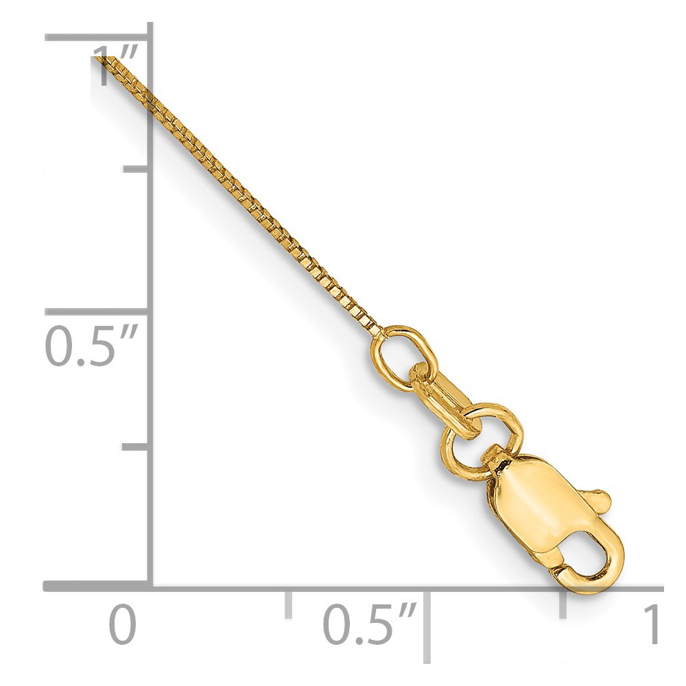14K 10 inch .5mm Box with Lobster Clasp Anklet (PEN1L-10)