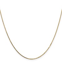 14K.7mm Yellow Gold Box Chain with Spring Ring Clasp, 14" view 2